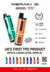 Merakii 3000 Puffs Disposable Vape 4 in 1 Pod System Kit Box of 5 - VapingSupplier